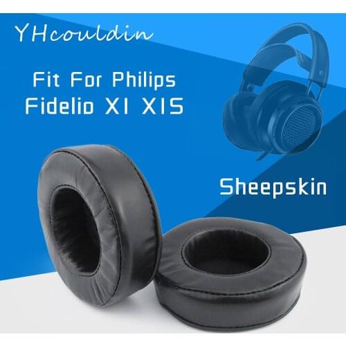 Earpads For Philips Fidelio X1 X1S Headphone Sheepskin Pads Accessaries Replacement Ear Cushions Wrinkled Leather Material