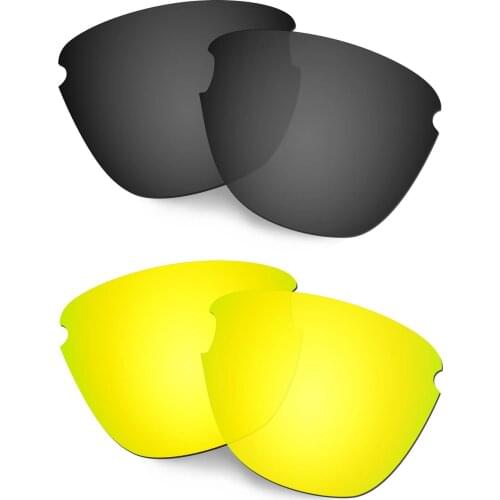 HKUCO Polarized Replacement Lenses For Frogskins Lite Sunglasses Black/Gold 2 Pairs
