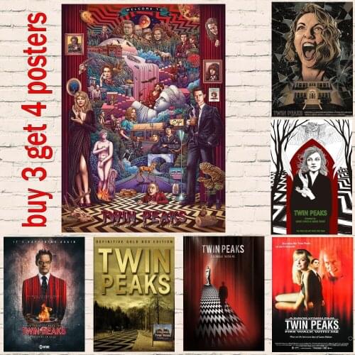 Twin Peaks Movie Retro Art Poster Printed Wall Posters Home Room Bar Decorative Painting Vintage Coated Paper Poster NEW 2019