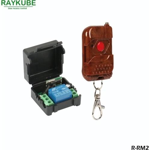 RAYKUBE Wireless Remote Control Kit 1V1 For Remote Open Electric Door Lock Control Module Rosewood Type Shell R-RM2