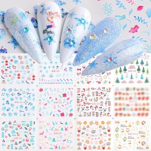 Christmas Nail Decal Save Time Adhesive Transfer Stickers Nail Patch Winter Manicure for Nail Salon Art DIY