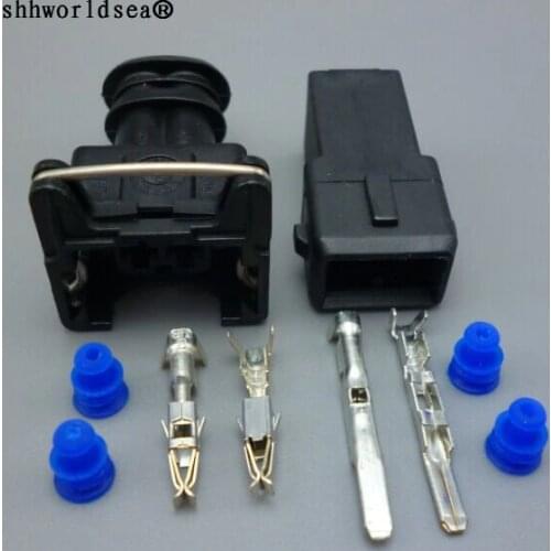 Shhworldsea 282762-1 male female 3.5mm EV1 Fuel Injector Plug nozzle Cars Waterproof 2 Pin way Wire Plug auto Connectors