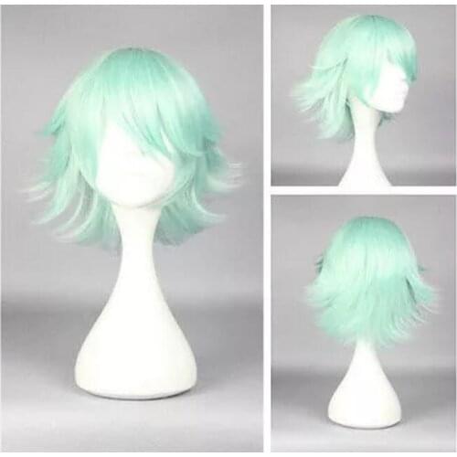 Shun Wholesale& heat resistant LY shipping>>>YURI KUMA ARASHI Life Beauty Cosplay Lolita Short light green Synthetic Hair wig