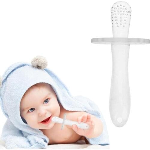 Baby Silicone Teether Stick Environmentally Silicone Teething Safe Stick Toddler Chews Teether Toothbrush Dental Care Toy Long