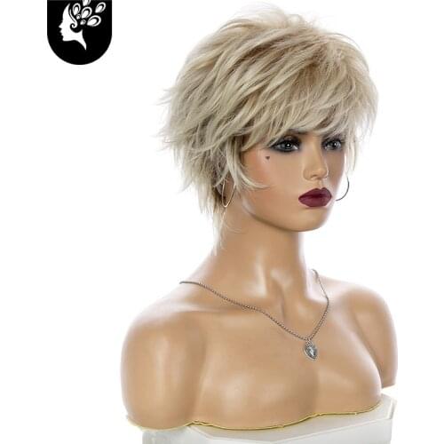 YOUR BEAUTYShort Blonde Wig Light Brown Bob Wigs For Beautiful Women Perruque Heat Resistant Fiber Daily False Hair StraightWigs