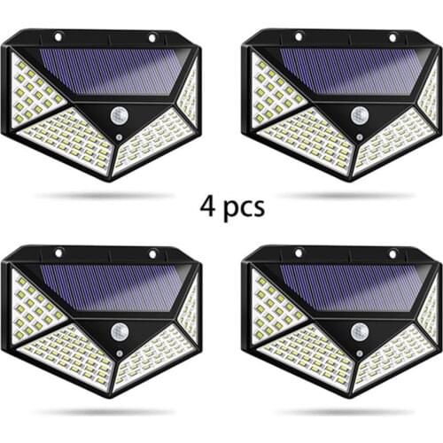 1-4pcs luz Solar Light 3 side solar Wall Lamps motion Waterproof Wall Street Garden yard light Emergency Security Night Lighting