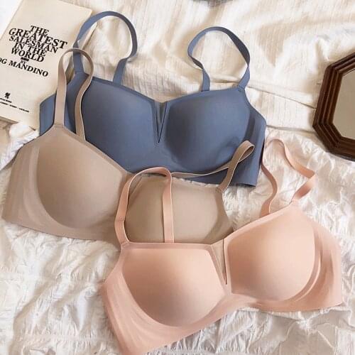 Only A Bra, 5 Colors Summer Wire Free Seamless Ladies Sexy Underwear One-Piece Thin Cup Have Pad Dress Bralette Women Vest