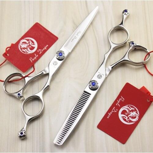TOPPEST 6 Inch Diamante Hairdressing Scissors With Bag JP 440C 62HRC Home & Salon Cutting Scissors Thinning Shears Hair Scissors