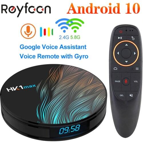 Smart Android 10.0 TV BOX 4GB RAM 64GB HK1 MAX Rockchip USB3.0 1080P H.265 4K 60fps Dual Wifi Google Voice Control HK1MAX