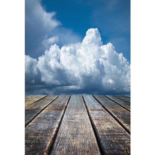 White cloud photo backgrounds vinyl fotografia wood-board children photography backdrop for photo studio kits photophone lv-1828