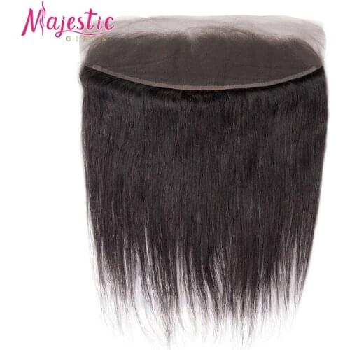 Majestic Girls OneCut Hair Straight Frontal Human Hair Natural Color 13x4 Straight Lace Frontal Human Hair Frontal Closure