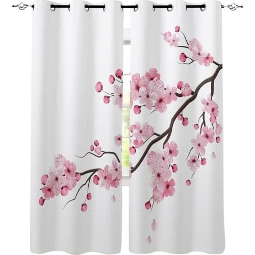 Japanese Cherry Blossom Window Treatments Curtains Valance Room Curtains Large Window Bathroom Curtains Outdoor Kids Window
