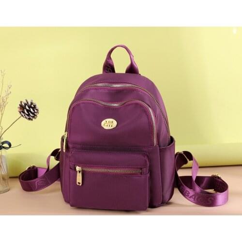Women Fashion Simple Rivet Backpack Nylon College Wind Backpack for Teenage Girls Female School Bag Bagpack Womens Daypack