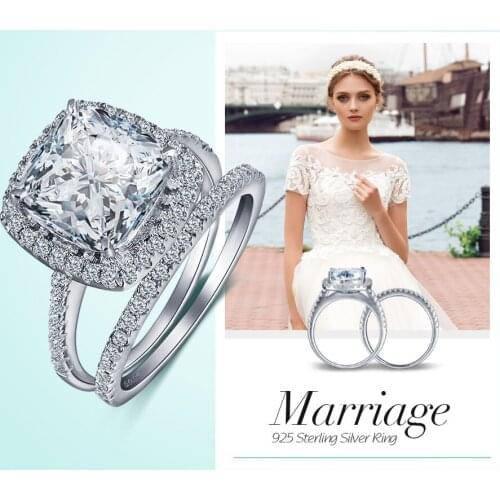 2018 Fine Jewelry 925 Silver Ring AAA Zircon Crystal Engagement Ring Woman shines silver ring