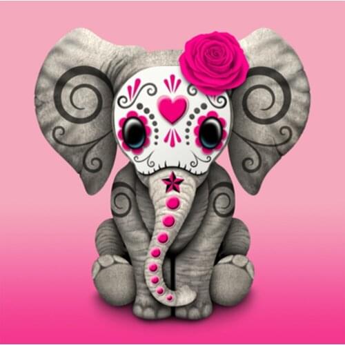 Animals 5D DIY Diamond Painting Elephant Full Square/Round Diamond Mosaic 3D Red Flower Picture Cross Stitch Kit Home Decor Gift