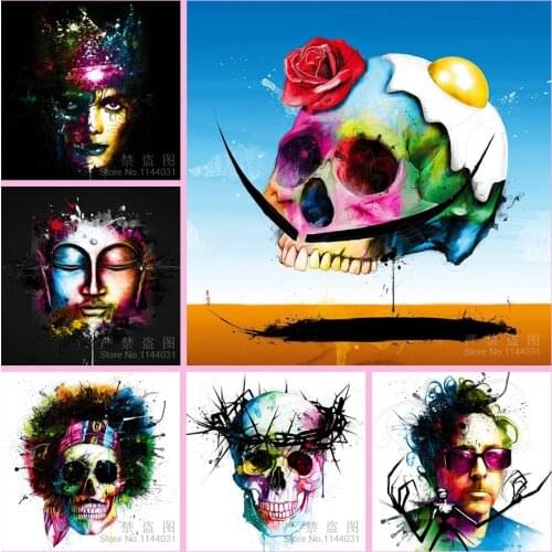 Icon Diamond Embroidery Skull Mosaic Crystal 5D Cross Stitch Square Drill Diamond Painting DIY Sticker Decoration Paintings