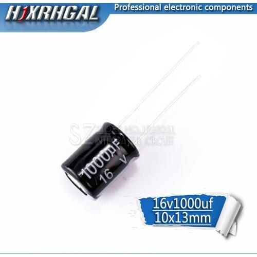 10PCS Higt quality 16V1000UF 10*13mm 1000UF 16V 10*13 Electrolytic capacitor hjxrhgal