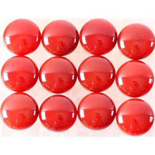 16MM 12MM Round Cabochon CAB Natural Stone Red Carnelian No Drilled Hole Bead for Women Men DIY Jewelry Making Ring 10Pcs