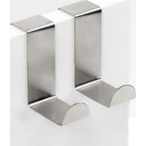 2PCS Door Hook Stainless Cabinet Clothes Hanger Kitchen Organizer Storage Organizer Rack Holder Tools