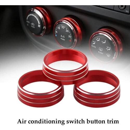 3pcs Aluminum Alloy Air Conditioning Button Cover Decorative Twist Switch Trim for Jeep Wrangler JK JKU 2008-2014 Car Styling
