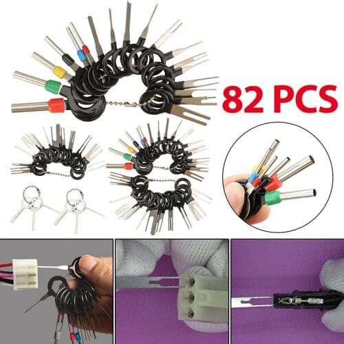 82pcs Car Terminal Removal Tool Kit Auto Electrical Terminal Plug Wiring cable Crimp Pin Release Extractor Puller Key Tool