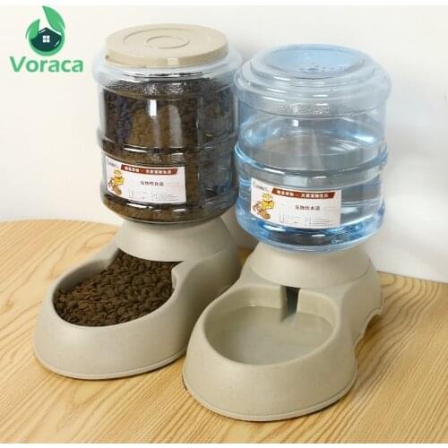 Large Capacity 3.8L Automatic Pet Feeder Adjustable Drinking Fountains Food Dish Dog Puppy Bowl Water Dispenser for Dogs Cats