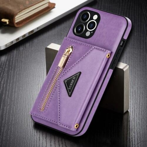 PU Leather Lanyard Zipper Wallet Phone Case for iPhone 12 mini 12 11 Pro Max SE 2020 X Xs Max XR 8 7 6 6S Plus Purse Card Cover