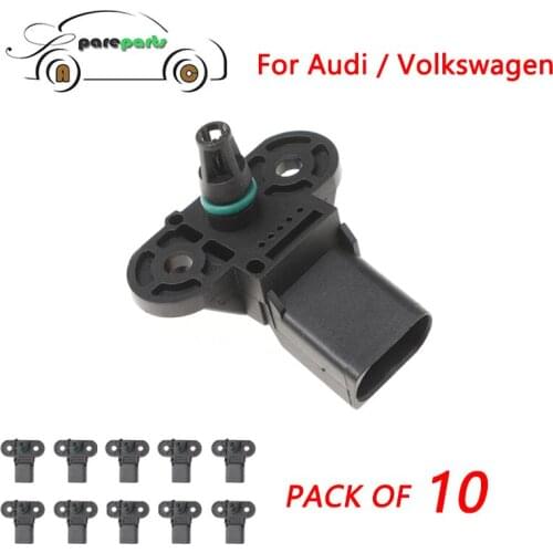 10 Pieces Map Sensor for VW Jetta Passat Touareg Golf Audi A6 A7 QUATTRO Q5 Q7 S5 SQ5 Air Pressure Sensor 03C906051F 0261230235