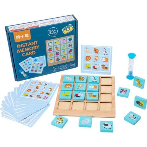 Kids Photographic Memory Game Children Puzzle Board Game Wooden Memory Chess Interactive Learning Toy Gift