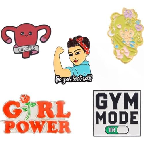 Feminism Liberalism Hurray ! Womens Feminist Motivational Female Red Rose Girl Power Uterus I Do What I Want Enamel Brooch Pin