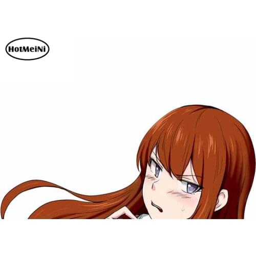 HotMeiNi 13cm x 6cm for Steins Gate Car Stickers and Decals Anime Car Styling Bumper Window Laptop DIY Vinyl Car Wrap