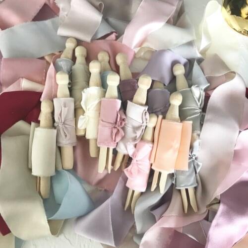 Ins handmade Frayed Edged satin Silk Chiffon Ribbon Fringe Ribbon Wedding Invitation Bouquets Gift Wrapping Flatlays raw edges