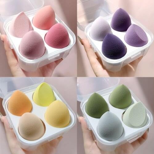 Beauty tools bulk beauty products High quality egg box beauty egg set 4 pcs puff dry and wet use without powder