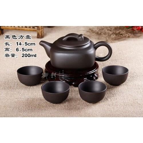 Chinese Yixing xishi handmade tea pot zisha purple clay teapot zi ni 200ml+4 cup