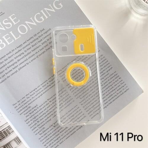 Zeallion For Xiaomi 11 Redmi K40 Pro Camera Protection Ring Holder Phone Case Shockproof Bumper Clear Back Cover
