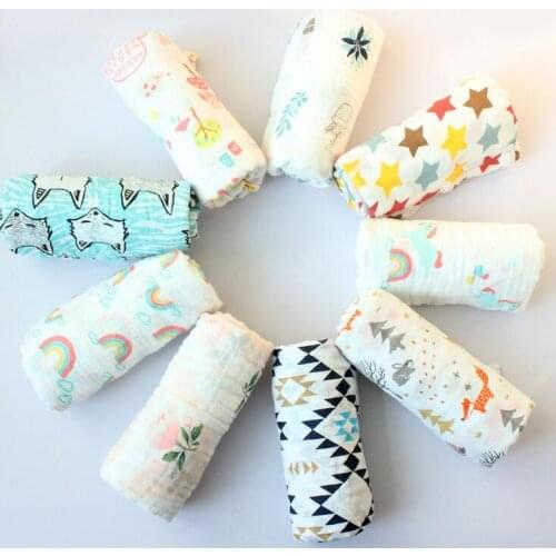 NEW Genuine Muslin Baby Blanket Baby Swaddle 100% Cotton 115*115cm Envelope Wrap Newborn Super Soft Kids Bedding Diaper 125313