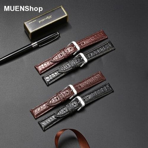 Crocodile Watchband Real Leather Watch Strap18-24mm Genuine Leather Watch Band Alligator Bracelet Metal Pin Buckle for Tissot