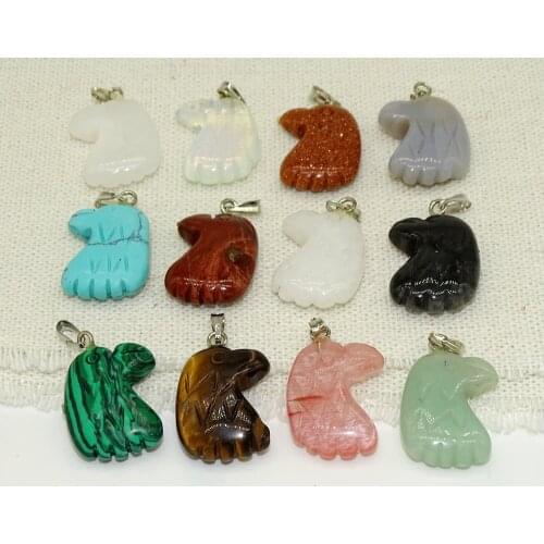 Quartz Crystal Natural Stone Eagle Eye Pendants Assorted Stone Color For New Fashion Jewelry