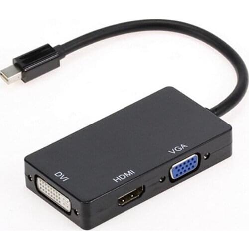 Mini DP DisplayPort to HDMI VGA DVI Converter 3 in 1 Adapter Support 1080P for Mac Projector Display 50pcs/Lot