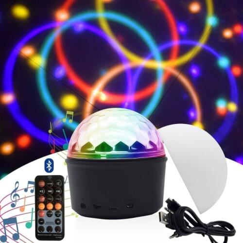 Mini Crystal Magic Ball Light Bluetooth Speaker Musical LED Stage Lighting USB Charge Disco Ball Projector Party Lights