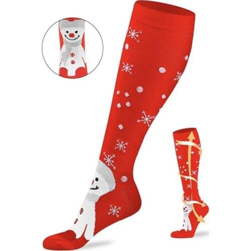 Men Women Christmas Stockings Casual Compression Long Socks Stretch Outdoor Funny Elastic Calf Stocking