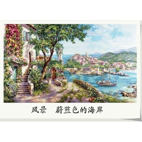 Alisa 3-32 Azure Coast 73-48 Counted Cross Stitch 11CT 14CT 18CT DIY Cross Stitch Kits Embroidery Needlework Sets