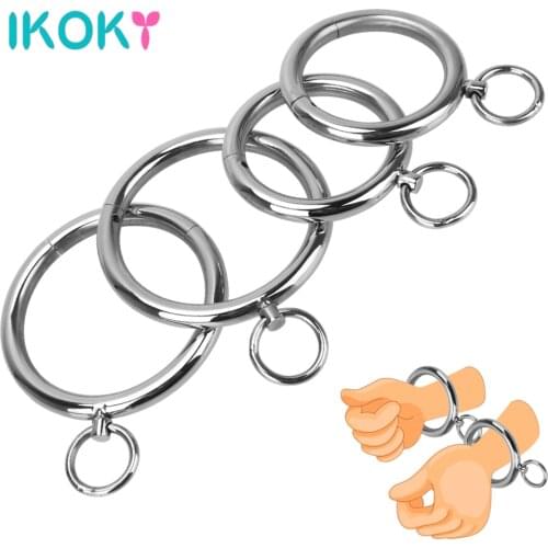 Stainless Steel Handcuffs Bondage Sets Metal Sex Toys For Women Men Couples Tools Adults Games Erotic Machine Cuff Neck Collar