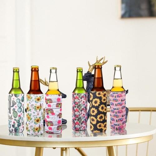 6pcs/set Beer Sleeve Neoprene Sleeve Can Beer Holder Wine Bags Wine Cooler Wine Coasters Synthetic Material For Party