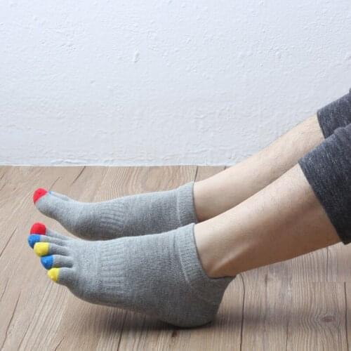 3 Pairs Male Five Finger Socks Mens Breathable Short Tube Cotton 5 Toe Socks Sport Invisible Dress Socks