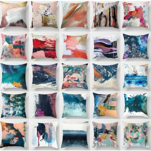 Brand New Abstract Oil Painting Series Cushion Cases Modern Abstract Art Decorative Pillows Case for Livingroom Sofa Couch Seats