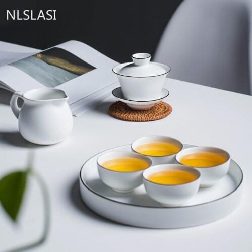 New style Elegant black ceramic tea set Tea set teapot Travel convenience Tea set Office household drinking utensils WSHYUFEI