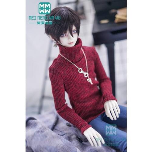 BJD doll clothes for 65-80cm BJD uncle fashion high neck sweater wine red, black