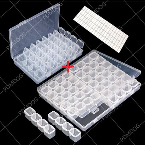 PDMDOG Diamond Painting Tools Accessories Storage Box Jewelry Box Rhinestone Embroidery Bead Organizer Case Container 84 pcs