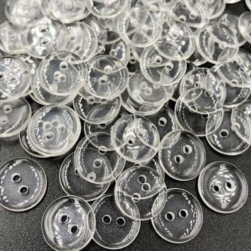 50/100pcs 12mm Mix Clear 2 Holes Button Sewing Craft Scrapbook Garment PT140